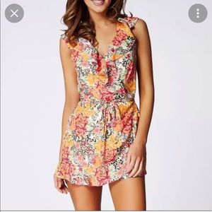 NWT Guess Baja floral wrap romper